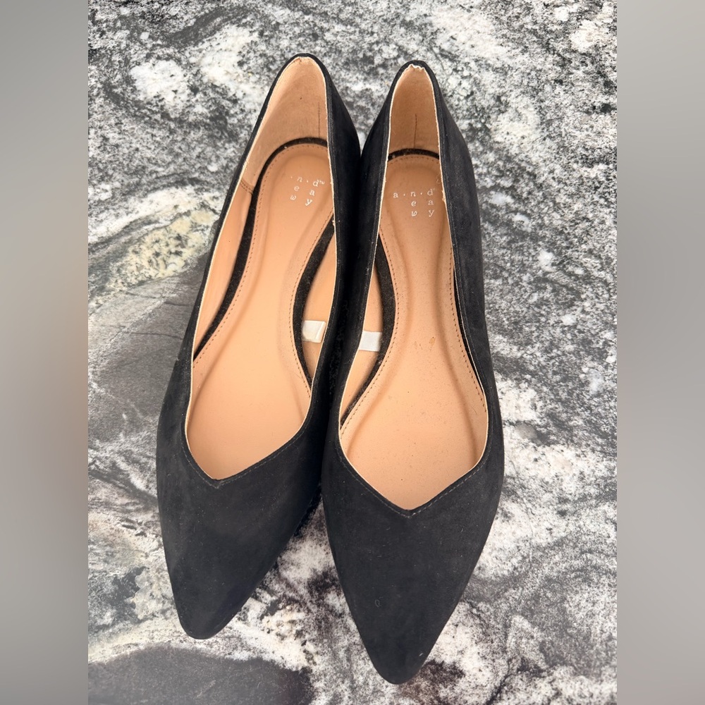Black Pointed Toe Women's Flats by a.n.d. e w y